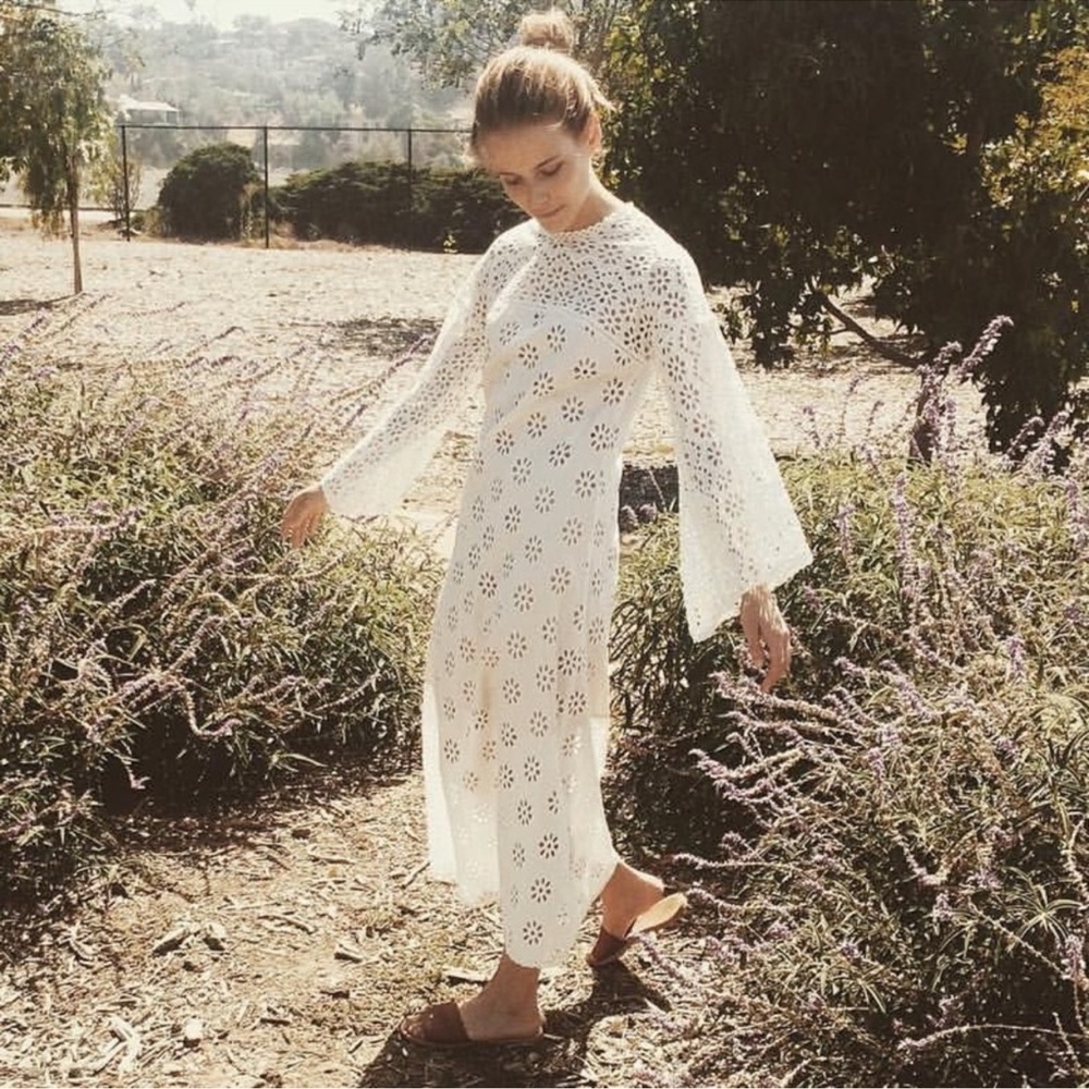 Doen Francoise Eyelet Dress in Salt Size Medium